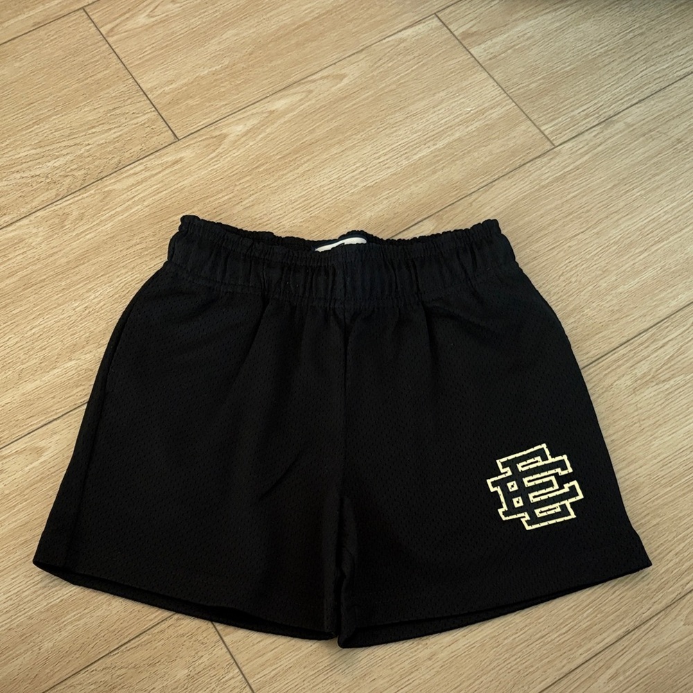 Eric Emanuel Kids Shorts in Black with Gold Logo
